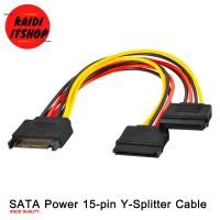 ราคา สายแปลง Sata Power 15 pin Y Splitter Cable Adapter สำหรับต่อแยก 1 ออก 2 15Pin SATA Power Y Splitter Cable (14291012121)