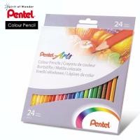 ราคา Pentel Arts ดินสอสี สีไม้ เพนเทล ด้ามยาว 12 24 36 สี (2717716967)