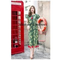 ราคา เดรสผ้าฝ้าย เดรสพื้นเมือง เดรสชาวเขา เดรสกะเหรี่ยง เสื้อพื้นเมือง เดรสคอกลม (20632170763)