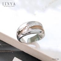 ราคา แหวนประดับ SWAROVSKI ZIRCONIA สีขาว ตัวเรือนเงินแท้925 มี Texture ชุบทอง 2 สี พิ้งค์โกลด์ และทองคำขาว (1362992763)