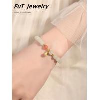 ราคา เครื่องประดับ Fut สร้อยข้อมือหยกจาก Hetian ธรรมชาติดอกบัวหญิงดอกบัวพรหยกโบราณสร้อยข้อมือหยกสีแดงใต้ (17134608394)