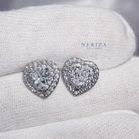 ราคา Neriza Jewelry ต่างหูติดหูหัวใจเพชรสังเคราะห์ ประกายเทียบเท่าเพชรแท้ NE173 ต่างหูเพชรประกบ ต่างหูเพชร ต่างหูติดหู ต่างหูหัวใจ (20783837395)