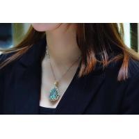 ราคา LUCKY DOLL ตุ๊กตาจำลอง Sea Blue Topaz จี้ยุโรปและอเมริกา Creative Gold Plated Drop Pear Shaped สร้อยคอ (15896451621)