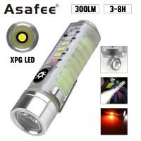 ราคา Asafee S22 EDC Mini Flashlight XPG LED 300LM Red Blue UV Light 200 Range Torch Rechargeable Magnetic Waterproof Lantern Keychain (19724672046)