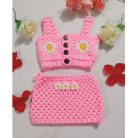 ราคา พร้อมส่ง ชุดเซ็ทเด็ก 2ชิ้น เสื้อ กระโปรง ขุดไหมพรม ชุดไหมพรมถักมือ ไหม cotton milk 5 14kilograms (19135265872)