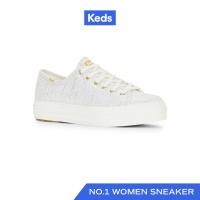 ราคา KEDS รองเท้าผ้าใบ มีส้น รุ่น TRIPLE KICK METALLIC TEXTILE สีทอง WF67439 (19870950181)