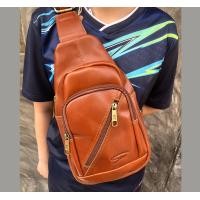 ราคา กระเป๋าคาดอก หนังแท้ 100 สีน้ำตาล ใบใหญ่ คุณภาพดี (18287287858)