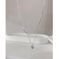 ราคา love double layer necklace 925 sterling silver สร้อยคอเงิน 92 5 S925 (20626072413)
