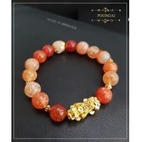 ราคา POOMJAI กำไลหินปี่เซี๊ยะทอง สร้อยข้อมือปี่เซียะ เรียกทรัพย์ ค้าขาย เสริมดวงเพิ่มโชคลาภ ร้อยหินเกล็ดมังกรสีส้ม 10 มิล หินนำโชคหินมงคล (3959978841)