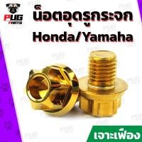 ราคา น็อตอุดรูกระจก Honda Yamaha คู่ หัว เจาะเฟือง เลส ทอง ไทเท น็อตปิดรูกระจก น็อตสแตนเลสแท้ (10614711401)