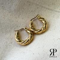 ราคา URPALS ต่างหูสายฝอ Croissant Set Stainless ชุบทอง 18K คุณภาพสูง ใส่อาบน้ำ ออกกำลังกายได้ (20851167886)