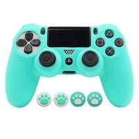 ราคา ปลอกควบคุมป้องกันซิลิโคนแบบนิ่มสำหรับอุปกรณ์ควบคุมเกม PlayStation 4 PS4ผิวพร้อมฝาปิดจอยสติ๊ก (21170824081)