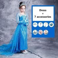 ราคา แช่แข็ง Custume สำหรับเด็กขายชุดเดรสเอลซ่าเจ้าหญิงชุดคอสเพลย์สำหรับสาวควีนชุดสำหรับงานวันเกิดงานปาร์ตี้บอลกาวน์3ถึง12ปีเด็ก (10350653876)