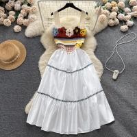 ราคา ชุดเดรสสีขาวสไตล์โบฮีเมียนสำหรับผู้หญิงชุดเดรสยาวแนววินเทจถักลายดอกไม้ชุดกระโปรงแบบเกาหลีหวานฤดูร้อน (19676416156)