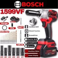 ราคา Bosch บล็อกแบต บล็อกไฟฟ้า รุ่นใหม่ บล็อกแบตเตอรี่ 4in1 แบต2 ก้อน สว่านแบต สว่านไร้สาย โฮลซอ เจาะไม้ ฟรี ลูกบล็อกลมยาว 5ตัว อุปกรณ์18ชิ้น1599V (16620417649)