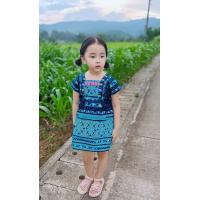 ราคา 0 9 Y ชุดเด็กดอย ชุดพื้นเมืองผ้าฝ้ายพิมพ์ผ้าปักชาวเขาสีฟ้า เดรสเด็กผู้หญิง (14837454458)