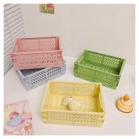 ราคา ST01 4 ตะกร้าใส่ของแบบพับได้สีพาสเทล ใหญ่ (18817595095)