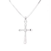 ราคา Lucky Gems จี้ไม้กางเขน เงินแท้92 5 เพชร CZ เกรด Premium เล่นไฟดี ชุบทองคำขาว LKPD133 (18782927298)