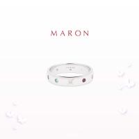 ราคา MARON แหวนดาวนพเก้า เสริมดวง I Nine Lucky Stars Band Ring 4 5 mm ชุบทองคำขาว White Gold พร้อมส่ง (14469377620)