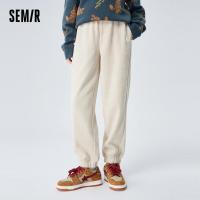 ราคา Semir กางเกงวอร์มผ้ากำมะหยี่ทรงหลวมสำหรับผู้หญิงกางเกงลำลองฤดูหนาวกางเกงขายาวสีดำเพรียวบางใหม่ (20593546491)