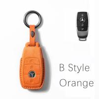 ราคา พรีเมี่ยม Alcantara ฝาครอบกุญแจสำหรับ Mercedes Benz กุญแจรถกุญแจเปลือกหอยพวงกุญแจสำหรับ Mercedes Benz A Class C E Class S Class (20568262416)