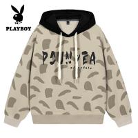 ราคา เสื้อกันหนาว PLAYBOY Mens Hooded แบบใหม่หลวมพร้อมขนาดเสื้อลำลองแขนยาวหัวซิประบายอากาศเสื้อกันหนาวพิมพ์เย็น (19409199292)
