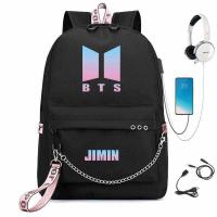 ราคา BTSโซ่กระเป๋าเป้สะพายหลังBTS BTSเดียวกันกระเป๋าเป้สะพายหลังรักUSBชาร์จอุปกรณ์ต่อพ่วงกระเป๋านักเรียนLZZร้านค้า (4632846156)
