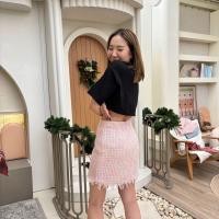ราคา SLAY Lyla Tweet Chanel Skirt กระโปรงทรงเอผ้าทวีตชาแนล ซับในทั้งตัว เฉพาะกระโปรง (21029587291)