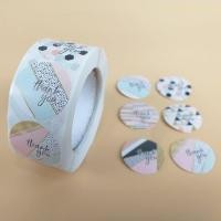 ราคา สติ๊กเกอร์ขอบคุณ Thank you Sticker สติ๊กเกอร์สำเร็จรูป ติดกล่อง ฉลากสินค้า ถุงขนม 500 ดวง ม้วน (15689687342)