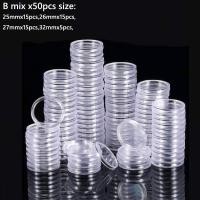 ราคา 10 25 50pcs lot Transparent Plastic Coinn Holder Coinn Collecting Box Case for Coins Storage Capsules Protection Boxes Container (19773867103)