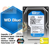 ราคา 1 TB 3 5 WD10EZEX HDD PC ฮาร์ดดิสก์คอมพิวเตอร์ WD BLUE 7200RPM SATA3 64MB ประกัน 3 ปี Synnex (15751204556)