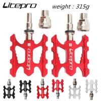 ราคา Litepro Quick Releaseเท้าเหยียบของจักรยานพับUltra Lightจักรยานเสือภูเขาโลหะผสมอลูมิเนียมจักรยานเสือหมอบลื่นสำหรับBrompton Fnhonแป้นจักรยาน (6428500792)