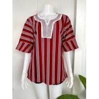 ราคา เสื้อคอวีแขนระบาย อก44 นิ้ว (19200175948)