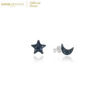 ราคา Louis Montini Jewelry Sterling Silver 925 Earrings ต่างหูเงินแท้ 92 5 ต่างหูผู้หญิง รูปพระจันทร์กับดาว LJER78 (16137511701)