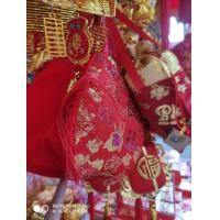 ราคา ถุงผ้ากำมะหยี่ลายอักษรฮกมงคลใส่ส้มใส่ผลไม้มงคล (21145323904)