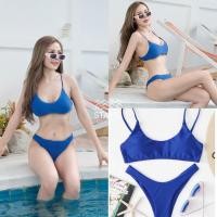 ราคา บิกินี่ ทูพีช สีพื้น สีน้ำเงิน สีส้มนีออน เขียวนีออน สายฝอ เรียบๆ พร้อมส่ง (21021763088)