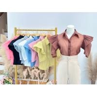 ราคา เสื้อเชิ้ตแขนสั้น ผ้าแก้วซีทรู แต่งแขน 2 ชั้น อัดพลีท งานสวยมากกกก สายแซ่บ สายเซ็กซี่ ไม่ควรพลาดดดดด (20787555429)