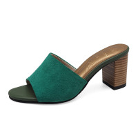 ราคา TAYWIN รองเท้าแตะแบบสวมหนังแท้ รุ่น HSC 95 หนังกลับสีเขียวมิ้นต์ (20879602193)