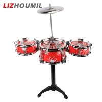 ราคา LIZHOUMIL Jazz Drum Set Toy For Kids Musical Instruments Toys Drum Kit With Cymbal Drumsticks Gift For Boys Girls (20766358583)