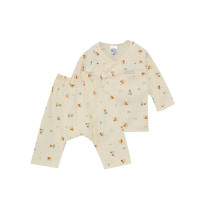 ราคา ENFANTชุด เสื้อป้ายอกอุ่นแขนยาวพิมพ์ลายผึ้งน้อยคู่ กางเกงขายาวทรงก้นกว้าง ไซส์ 60 70 (20419383413)