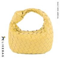 ราคา LIKEBAG กระเป๋าสานแฟชั่นแบบออริจินัลหนัง PU ซิปกระเป๋าทอมือแท้สำหรับผู้หญิง (13140336047)