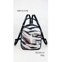 ราคา sale SS กระเป๋าถือหนังปลากระเบนแท้ เป้สะพายพิมพ์ลาย หนังวัวแท้ (4301740503)