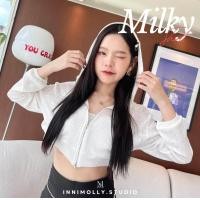 ราคา innimolly studio พร้อมส่ง เสื้อฮู้ดแขนยาว milky shirt IM688 (20301734079)