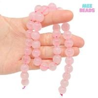 ราคา หินโรสควอตซ์ หินแท้ สีธรรมชาติ ขนาด 10 มิล เส้นยาว แถมฟรี ลวดตัวนำ ไหมร้อยหิน หินแห่งความรัก Rose Quartz (7614630807)