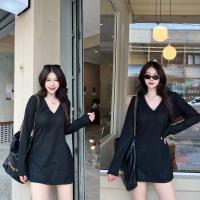 ราคา Morgan minidress มี2 เนื้อผ้า มินิเดรสคอวี ผ้านุ่ม ไม่หนาไม่บางกำลังดี สาวอวบใส่ได้ (21050877382)