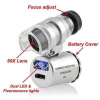 ราคา กลัองขยาย 60เท่า พร้อมไฟLED microscope 60x Led UVแว่นขยายขนาดเล็ก กล้องส่องพระ เครื่องประดับ ธนบัตร Magnifier รวมถ่าน (20061726831)