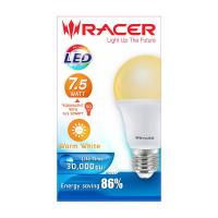 ราคา หลอดไฟ LED 7 5 วัตต์ Warm White RACER รุ่น KATIE A60 E27 (12145805435)