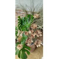 ราคา ดอกโบตั๋น ดอกไม้ประดิษฐ์ จากกาบกล้วย สีธรรมชาติ (20822799267)