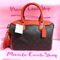 ราคา กระเป๋าถือ COACH แท้ ทรงหมอน Coated canvas ลาย Signature รุ่นหายาก มีสายยาว COACH 36702 SIGNATURE BENNETT SATCHEL Carmine (20174354735)