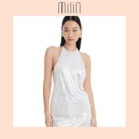ราคา MILIN Halter Neck Backless Tie fastening Sequin Top เสื้อผ้าเลื่อมคล้องคอเปิดแต่งหลังสายมัดแบบผูกด้านหลัง Radiant Top 42 (20665842412)